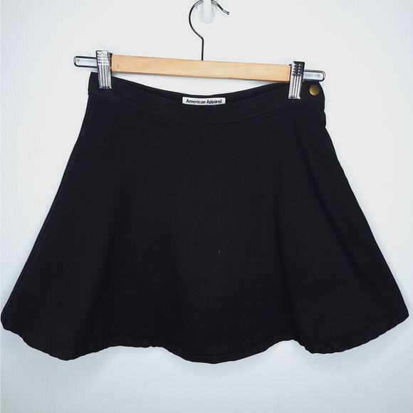 American Apparel Denim Skater Mini Skirt Small USA Fit Flare Short Tumblr Goth - Picture 3 of 13